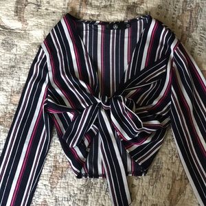 striped knot top